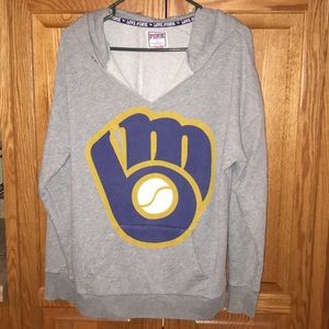 Milwaukee Brewers PINK hooded sweatshirt